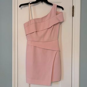 BCBGMAXAZIRA Pink One Shoulder Mini Dress